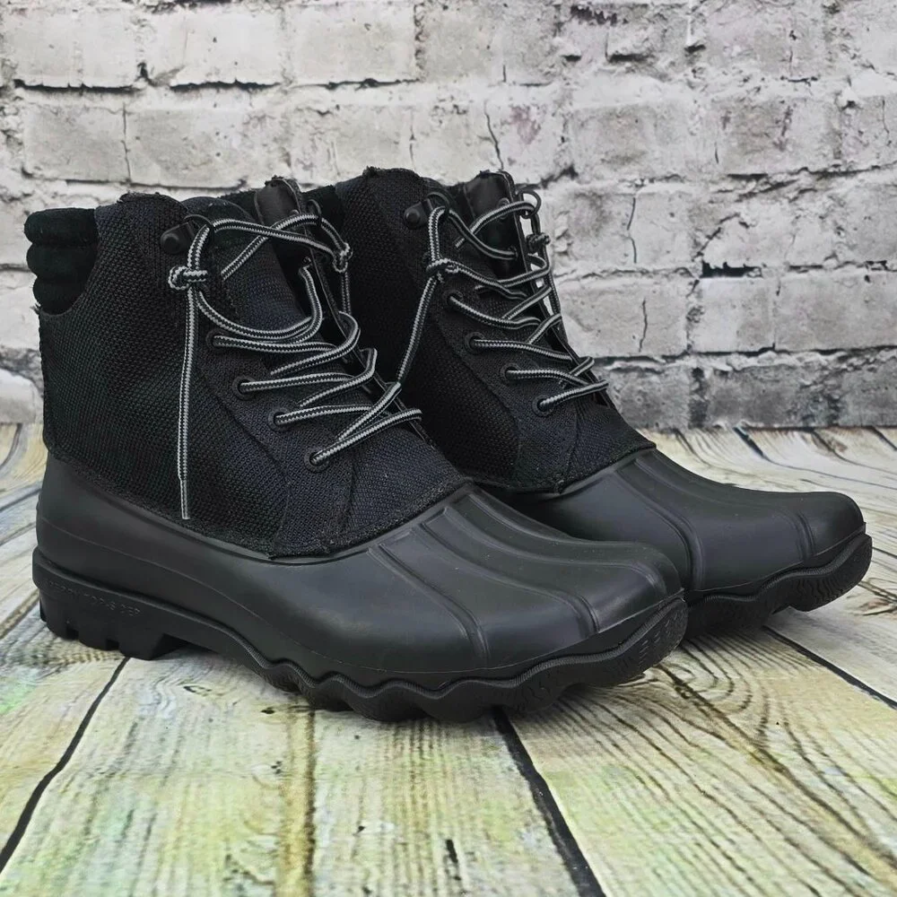 Sperry Avenue Duck‎ Boots Men’s 10 Black Nylon Cordura STS18188 Waterproof